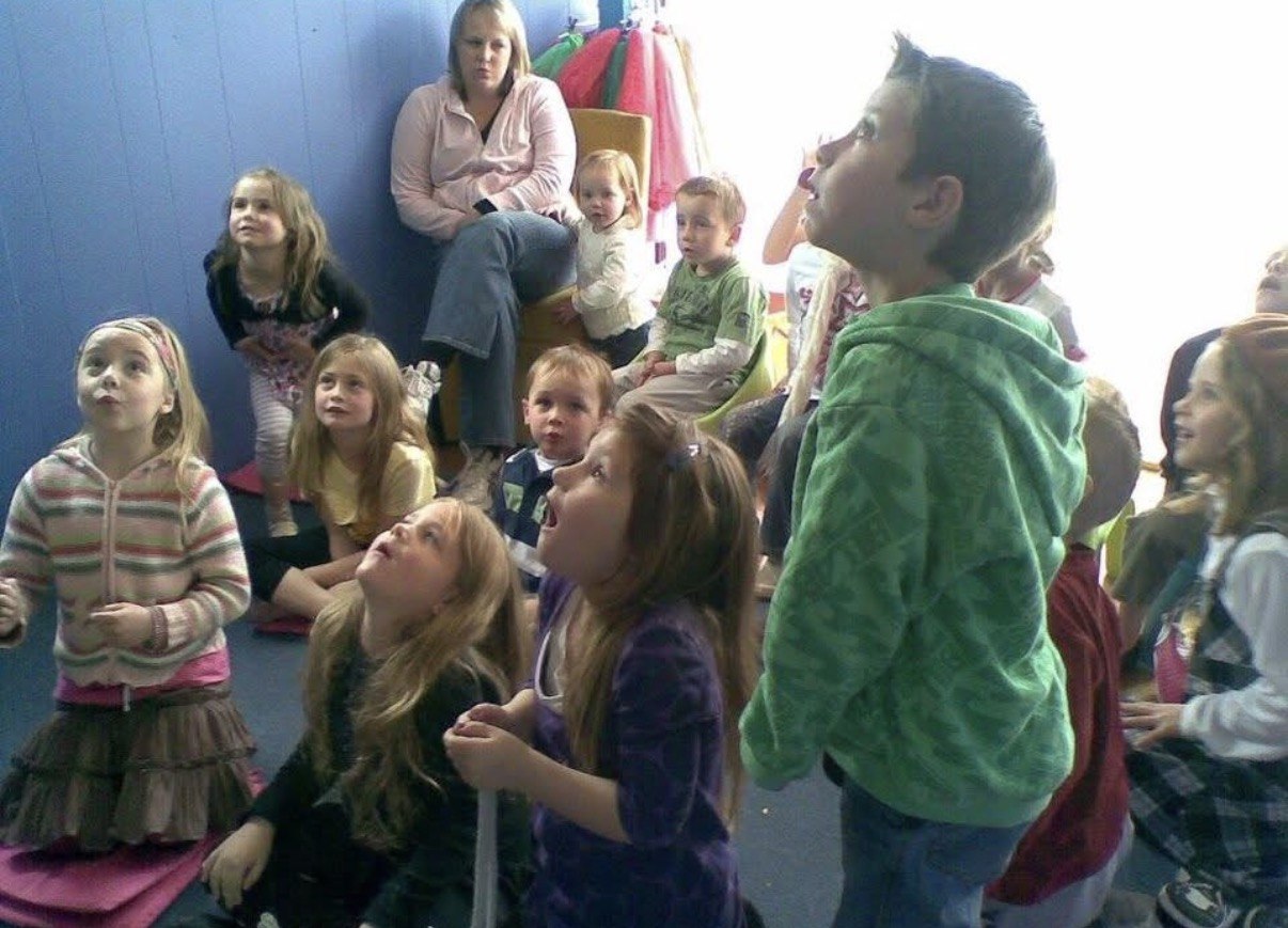 Kids completely focused and captivated during an Amazing Mr Twist magic show