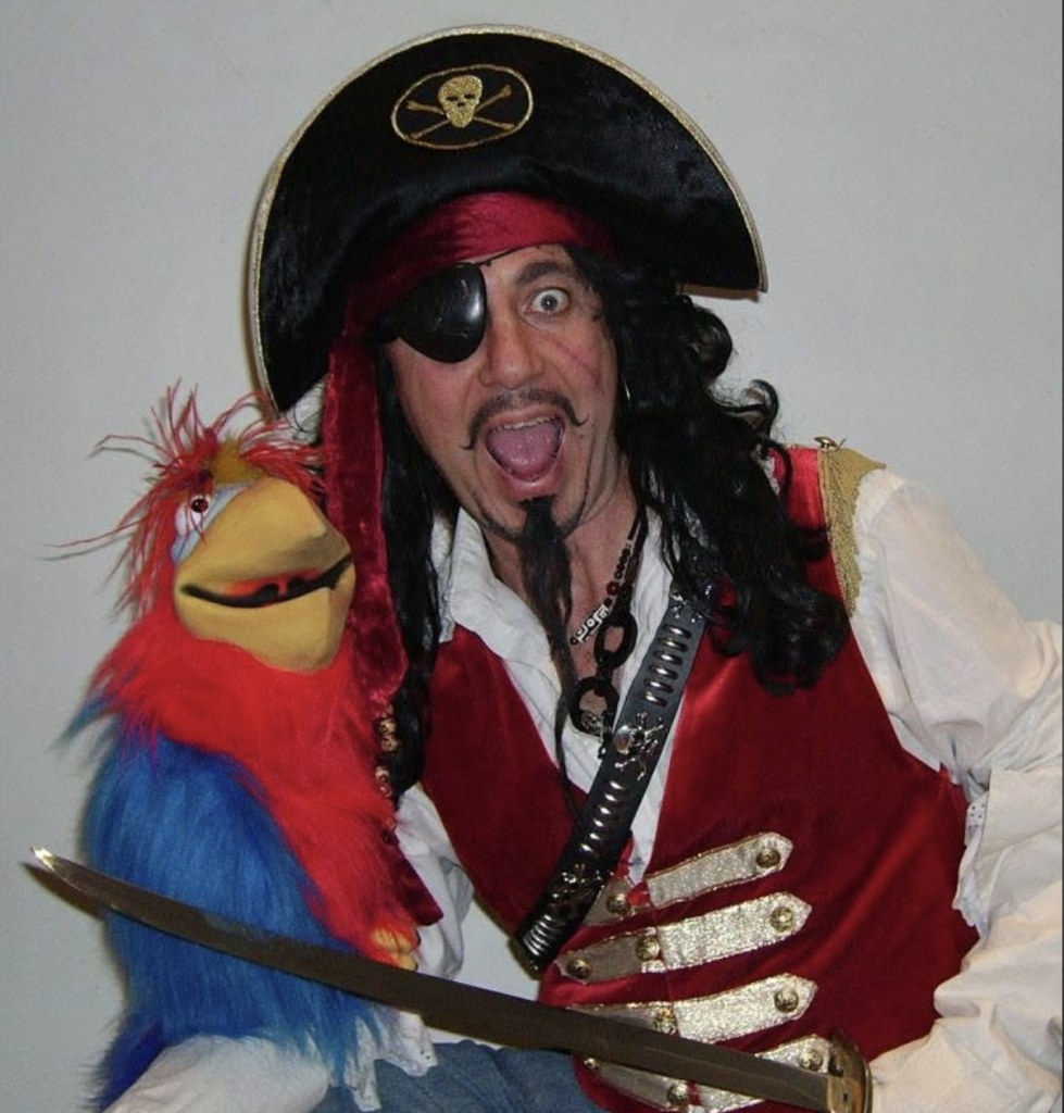 Captain Twist with Percy the parrot puppet